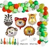 Jungle Birthday Party Decoration Disponertable Tableware Set Jungle Animal Forest Friends Zoo Theme Supplies Baby Shower Safari 201006