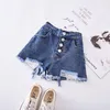 Корейская детская одежда для девочек лето новая модная повседневная пуговица джинсы горячие брюки Средние и маленькие дети