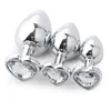 Thierry 3pcs Conjunto de Crystal Metal Plug de metal em forma de coração Brinquedos sexuais de plug de bujão de aço inoxidável para anus homens homens Anal Toys 20121728276615