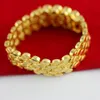 Largura de pulso Cadeia Sólido 18k Yellow Gold Filled Womens Mens Bracelet Gota-Design
