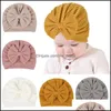 Kepsar hattar tillbehör baby, barn moderskap spädbarn baby hatt solid färg båge headwear barn toddler indisk turban mjuk bekväm höst