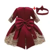 Vestido de princesa de manga larga para niños de otoño e invierno, traje de año para niña de 1 a 8 años, ropa para niños LJ201221
