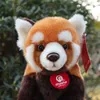 Realistici panda minore giocattoli di peluche carino vita reale panda rosso farcito giocattoli bambole regalo di compleanno per bambini LJ2011266923782