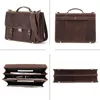 CONTACTS Retro Mens Bag Crazy Horse Leather Men Briefcase Laptop Bag for 14 pouces Male Business Sacs à bandoulière Grande capacité 201123