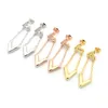 Glänzende Ohrringe aus Edelstahl in modischer Größe mit Buchstaben, goldene und silberne Damenohrringe für Damen254O