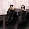 Spring Autumn Black Men's Wedding Dress Shoes Fashion Designer Lace-Up Masculino Sneakers Comfortable Round Toe Vulcanized Man Walking Loafers