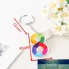 1 PC Kobiety Breloki 10 Akrylowe Rainbow Arabskie Liczniki Torebki Rysunek Keyring Charms Cute Digit Kształt Keychain