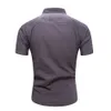 2019 haute qualité Mens Cargo Shirt Hommes Casual Shirt Solide Chemises À Manches Courtes Chemise De Travail avec Lavage Standard US Taille 100% Coton C1210