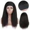 Crépus droit bandeau perruque cheveux humains pleine Machine fait perruque brésilienne Remy cheveux humains perruques pour les femmes noires écharpe Wig8666023