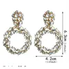 Nouvelle Arrivée Géométrique Cristal Pierre Strass Boucles D'oreilles De Mode Grand Coloré Déclaration Dangle Boucle D'oreille Quotidien De Mariage Partie Jewerly Okdkz