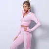 Teach Wear Coat Mode Designer Kvinnor Bomull Yoga kostym Gym Sportkläder Tracksuit Fitness Tre Piece Set 3pcs Bra Leggings Outfits Gym Wear for Woman Blazer Jacket