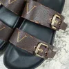 Designer Womens Sandals Slides Slippers Summer Flats Sexy Real Leather Platform Ladies Beach Luxury Shoes