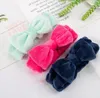 Frau Waschen Gesicht Haarband Einfarbig Bogen Stirnband Dusche Bowknot Turban Korallen Fleece Kopf Wrap Spa Make-Up Stirnbänder haar Zubehör YELU3