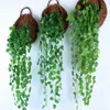 220 cmの人工シルク装飾的な花シミュレーションクライミングブドウ豆の緑の葉の藤は家の装飾バーレストランパーティーの装飾