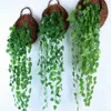 Fashion Home Wall Decor Wreaths Hanging Plant Vine Artificial Silk Climbing Ivy Rattan Wedding Christmas Garlands Ornament Supplies