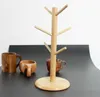 New Wooden Tree Shape Coffee Caneca Copo de Copas de Armazenamento de Racker de Armazenamento Casa Dreno da Cozinha Dreno do Stand Organizador Com 6 ganchos T200506