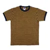 Ok8105 män t-shirt sommar personlighet mode ungdom smal passform rund hals färg matchande pinstripe kortärmad tjock pullover tee g1229