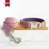 MUTTCO collier de chien gravé formation de marche laisse de chien nom de chiot personnalisé LE BÉBÉ ROSE formation de sécurité LJ201113