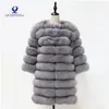 Femmes chaud réel manteau de fourrure longue hiver véritable veste de fourrure mode vêtements d'extérieur de luxe manteau naturel pour les filles queentina