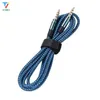 Cable de audio con conector de nylon de 1,5 m Cable auxiliar de 3,5 mm a 3,5 mm Cable macho a macho Kabel Gold Plug Cable de automóvil para iphone 7 Samsung para altavoz 100pcs