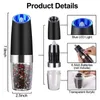 MLIA Set Electric Pepper Mill Stainless Steel Automatic Gravity Induction Salt and Grinder Kitchen Spice Tools 220311