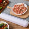 Andere keukenopslagorganisatie Zuignap Cling Cling Film Cutter Verstelbare Cursies Films Snijkast Plastic Wrap Dispenser met Slide Cutter en Sucker ZL0644