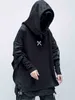 Techwear Hoodie Men Black Gothic Cosplay Japanese Streetwear Clothing 211229