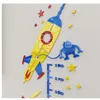 UFO Rocket Hauteur Autocollant 3D Stéréo Pour Chambre D'enfants Acrylique Papier Peint Enfant ure Mur Décoration de La Maison Y200103