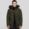 2020nuova giacca invernale da uomo moda collo in pelliccia spessa calda verde militare cappotto imbottito in cotone antivento Parka maschile di alta qualità