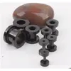 100 pièces/lot mélange 2-10Mm vis en acier inoxydable noir bouchon d'oreille chair Tunnel Piercing bijoux de corps J80Ue