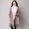 Poncho invernale con scialli a maniche Avvolge Pashmina Risvolto Reticolo Maglione lavorato a maglia geometrico Cappotto Nappe Maniche a capo Donna 201214