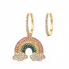 S925c pur argent doux arc-en-ciel boucles d'oreilles dame chanceuse couleur boucles d'oreilles populaire haut de gamme mode cadeau parfait livraison gratuite fête extravagante