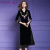 Tesscara Frauen elegante Stickerei Velvet Kleid weibliche Designer -Cocktailparty Robe Vintage Chinese Style Vestidos Plus Size 4xl 205626979
