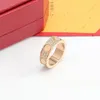 Luxury 3 Row Full Diamond Love Ring Fashion Women Wedding Rings High Quality 316L Titanium Steel Jewelry246V