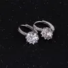 Original 100 925 Sterling Fashion Luxury Round Shining 20CT Lab Diamond Zircon Drop Crystal Zircon Big Earrings Trendy Accessori782225567