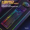 T6 RGB Gaming Keyboard Mouse Combos Backlit Colorful Light Ergonomic Mechanical USB Wired Game Mice Keyboards Set for Laptops Computer