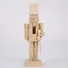 6pcs Wooden Nutcracker Doll Decoration DIY Blank Paint Toy Wooden Unpainted Doll For Kids DIY Soldier Figurines Table Ornaments C0203n