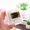 Colorful LED Alarm Clock Square White Night Light Clock Cute Electronics Silent Clocks Temperature Date Time Digital Display Xmas Gift