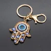 Fatima Hand Charm Blue Evil Eye Key Rings Keychain for Man Woman Lovers Gift