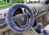Wool Plush Car Steering Wheel Cover Gearshift Handbrake Protector Soft Winter Warm Supplies Comfortable Auto Interior Accessory