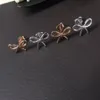 stud Original 925 Sterling Silver Fashion Bow Earrings Mini Mini Stapring Women Holiday Gifts Jewelry Whole256O2160073