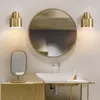 النحاس السرير مصابيح الجدار الحديثة الإبداعية الحمام مرآة ضوء غرفة المعيشة الشمعدان أضواء الجدار الممر