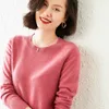 Women Sweater O-neck 100% Pure Goat Cashmere Knitting Pullovers Female Winter Soft Warm Jumpers Long Sleeve Cloth 201221