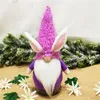 Gesichtslose Puppe Kaninchen Ornament 2021 Frohe Ostern Party Dekoration Kinder Hase Spielzeug Rosa Blau Lila Farbe