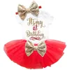 Mon bébé 1er premier anniversaire Toddler Tutu Robe or pour fille baptême baptême du gâteau gonflé smash tenues d'été taille 12m q1221373829