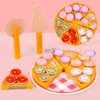 Pizza Jouets en bois Cuisine Simulation Vaisselle Enfants Cuisine Faire semblant de jouer Jouet Fruits Légumes avec Vaisselle LJ201009