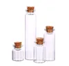 5ML 8ML 10ML 12ML 15ML 20ML Bottiglie trasparenti trasparenti di vetro vuote con tappo di sughero Fiale di vetro Vasi Bottiglie di stoccaggio Vasi per provette