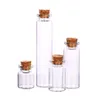 5 ml 8ml 10ml 15ml 20 ml tomma glas transparenta klara flaskor med korkproppar glasflaskor burkar lagringsflaskor provrör burkar