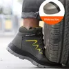 Su geçirmez Erkekler Emniyet Ayakkabı Deri İnşaat Görevlisi İş Çizmeler Çelik Toe Kurşun Geçirmez Anti Smashing Rahat Y200915