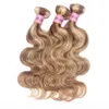 Nami Brown e Loiro Destaque colorido ombre Pacéis de cabelo humano com fechamento Piano Frontal Color 8 613 Cabelos de onda corporal reta EXTE8977856